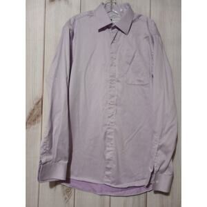 Bacharach‎ Shirt Men's 16.5 Purple Button Front Long Sleeve